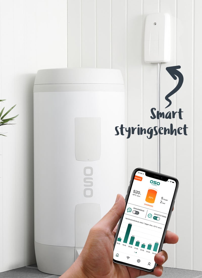 OSO Charge smart styringsenhet for OSO varmtvannsberedere