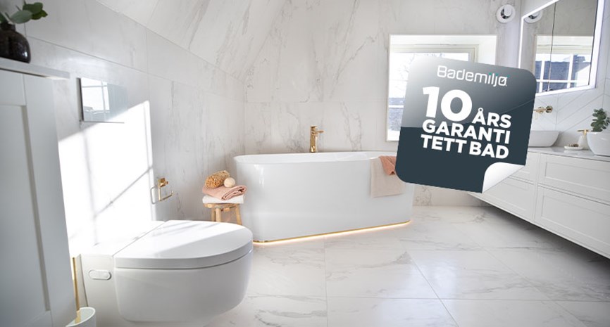 Bademiljøs 10 års garanti på tett bad